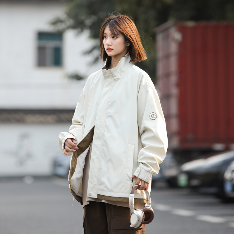 Ddmyoutdoor Spring And Autumn Unisex Jacket Waterproof Lightweight Solid Color Hooded Casual Versatile American Fashion Ins Jacket Jogging Suit