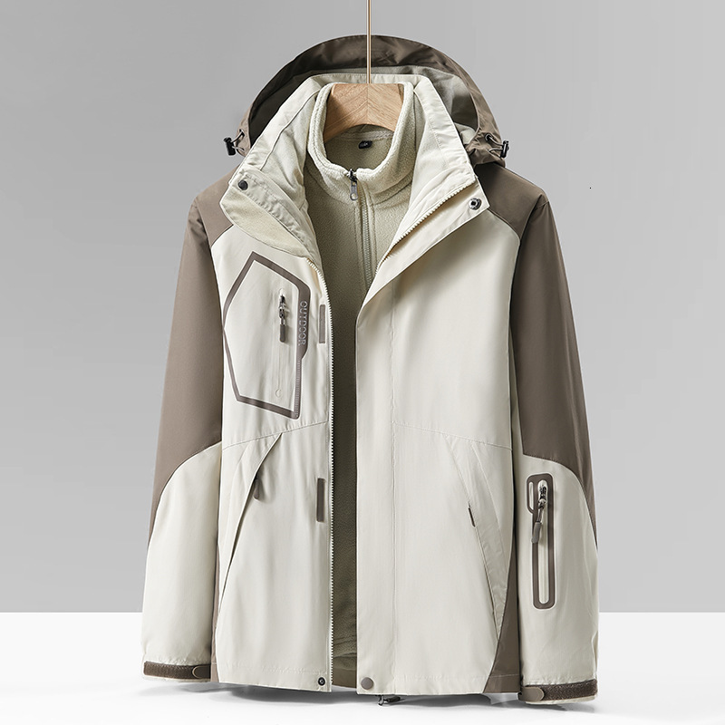 Ddmyoutdoor Outdoor Autumn Winter Assault And Women s Two Piece Set Three In One With Thick Fleece Trendy Brand Couple Hiking Suit Men s Jackets