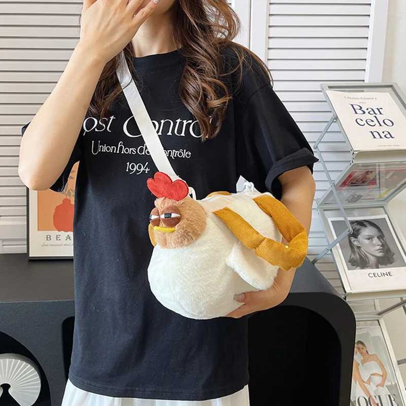 1pcs Womens cross bag fashion Cute stuffed Shoulder Bag Big Rooster Handbag Crossbody Bag handbag M250606