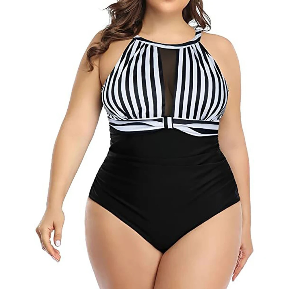 2025 Women Swimsuit Swimwear Plus Size Push Up Large Big Solid Black Swimming Suits Beachwear Bathing 250603