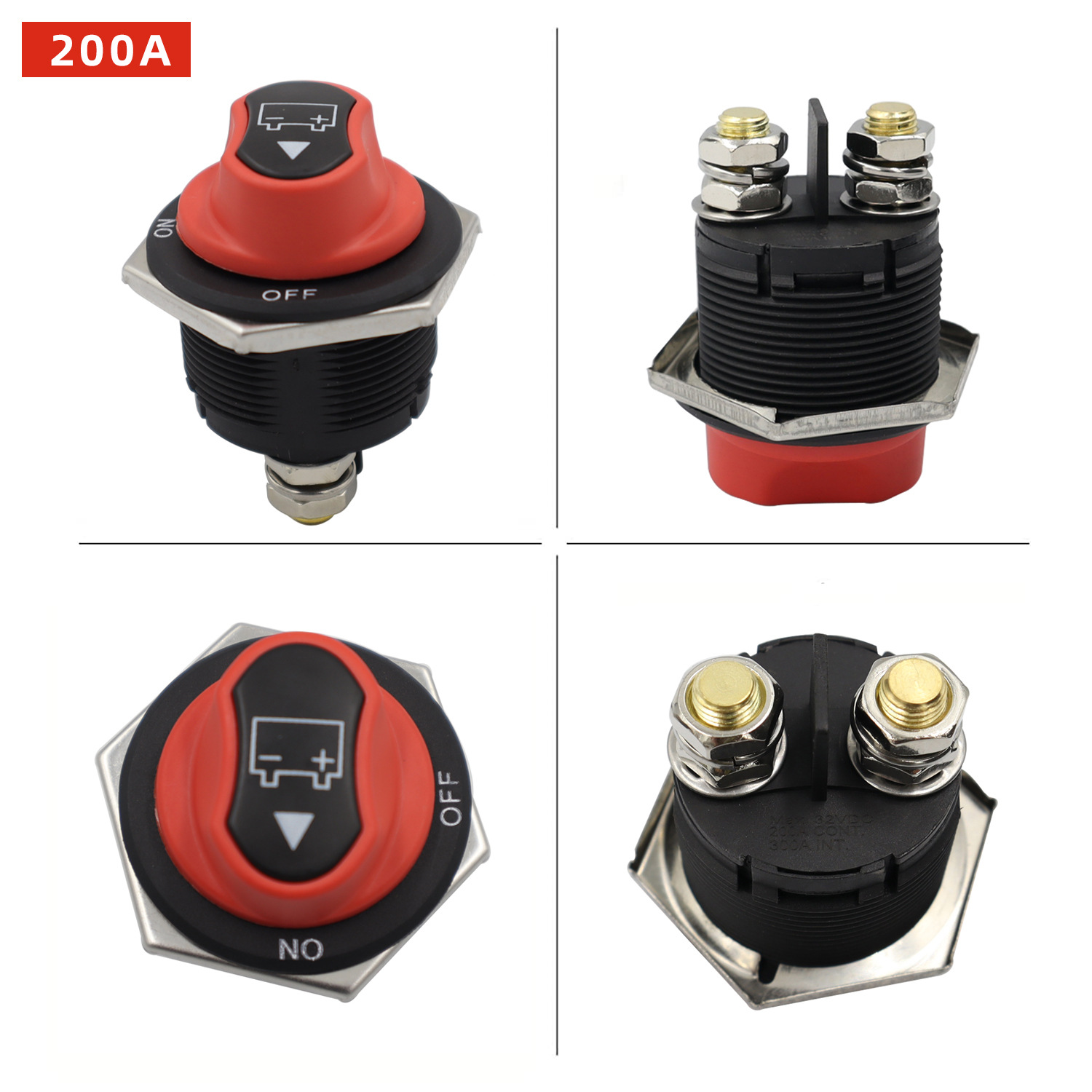 Car Modification Black Old Handle Disconnect Switch Car Current Circuit Protection Knob Control Switch 2pcs Set