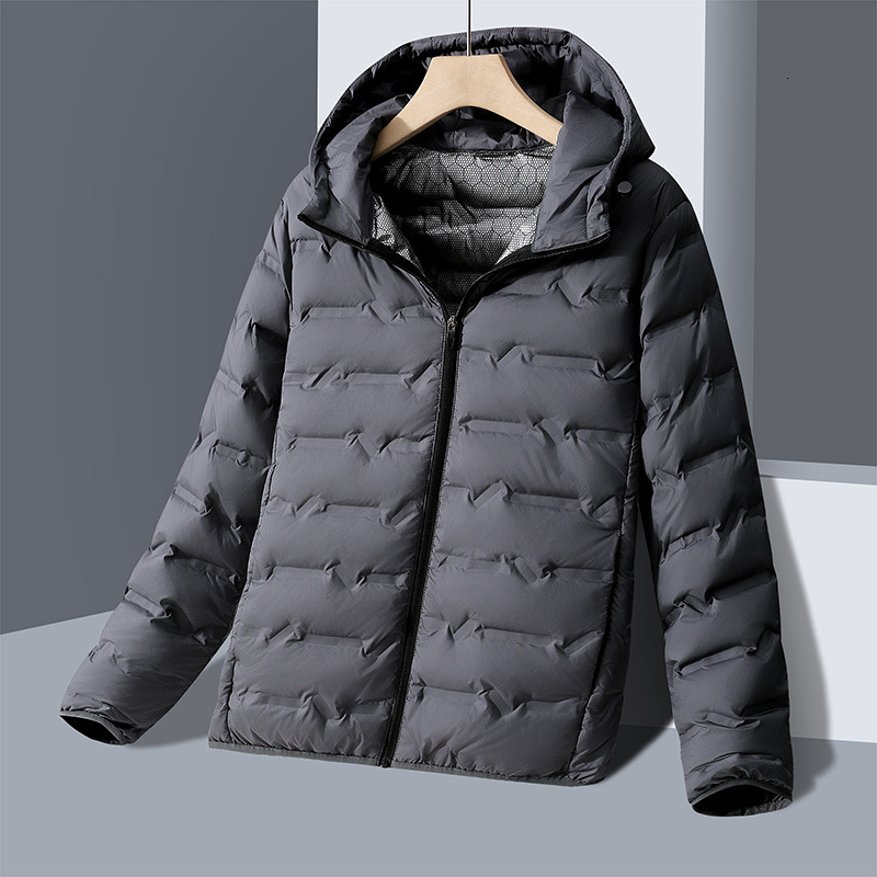 Ddmyoutdoor Autumn Winter Hooded Solid Color Lightweight Jacket Warm And Slim Fit Casual Versatile Couple Style Stand Up Collar White Duck Down Jacket