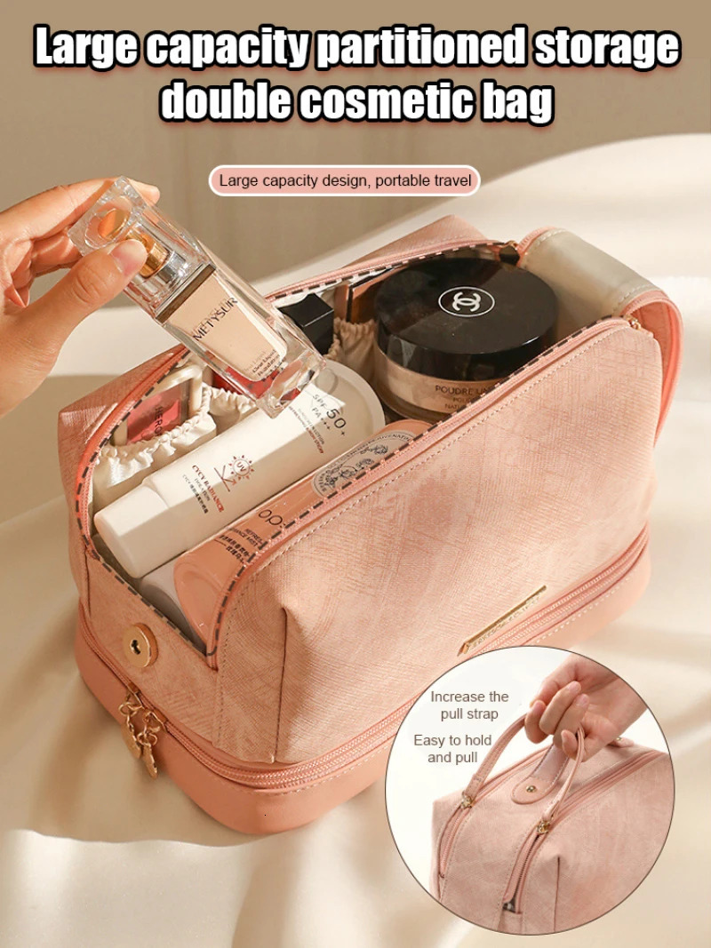 Makeup Organizer Female Toiletry Kit Bag Make Up Case Storage Pouch y Lady Box Cosmetic For Travel Zip 250605