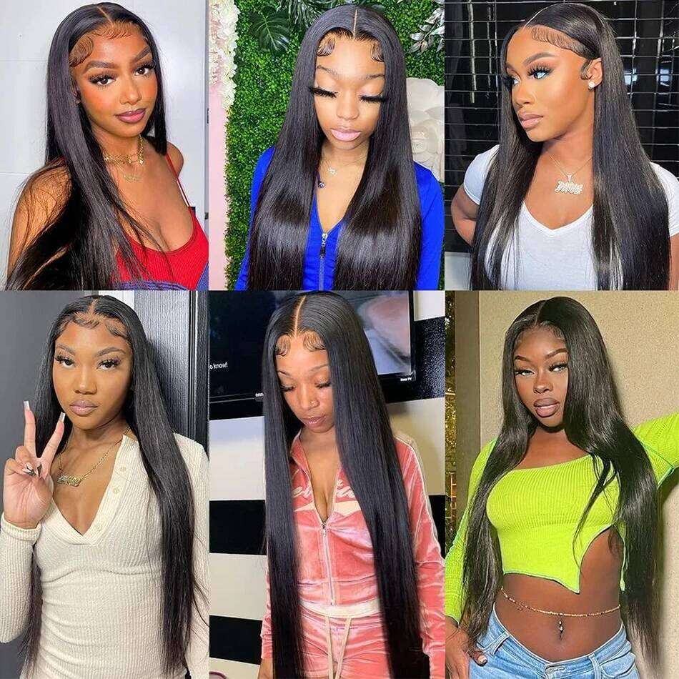 Glueless Ready To Wear 13X4 Pre Cut Bone Straight HD Transparent Lace Frontal Human Hair Wigs 4x4 Closure Wig