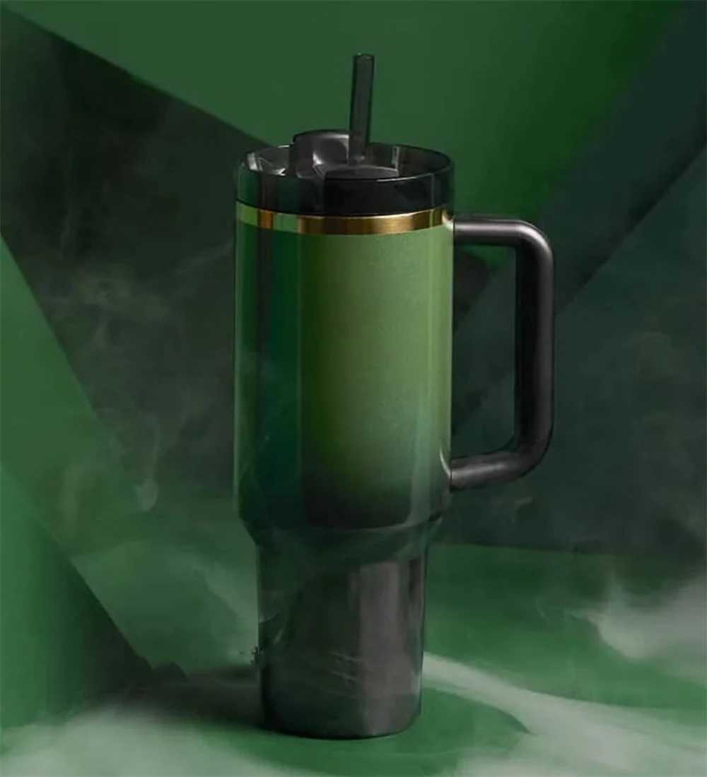 High Quality 2025 Fashion New Tumbler Mug 40oz Premium Stainless Steel Tumbler with Silicone Handle Vacuum Travel Home Outdoors With T250606