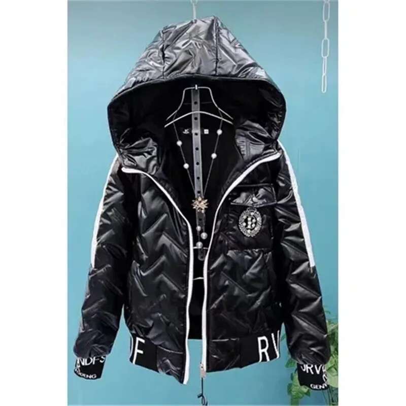 Winter Jacket Glossy Down Cotton Coat Women's Short 2025 New Student Korean Version Loose Keep Warm Cotton-Padded