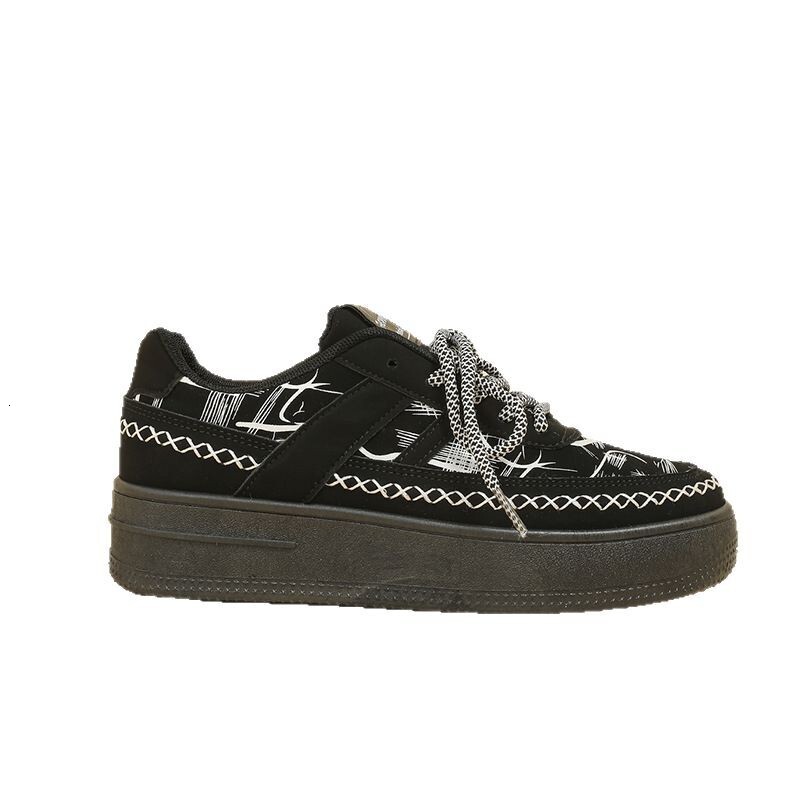 Spring Summer New Thick Black Casual Breathable Versatile Casual Shoes Non Slip Sneakers Students Soft Sole Sports Shoes For Women Ddmysaturn