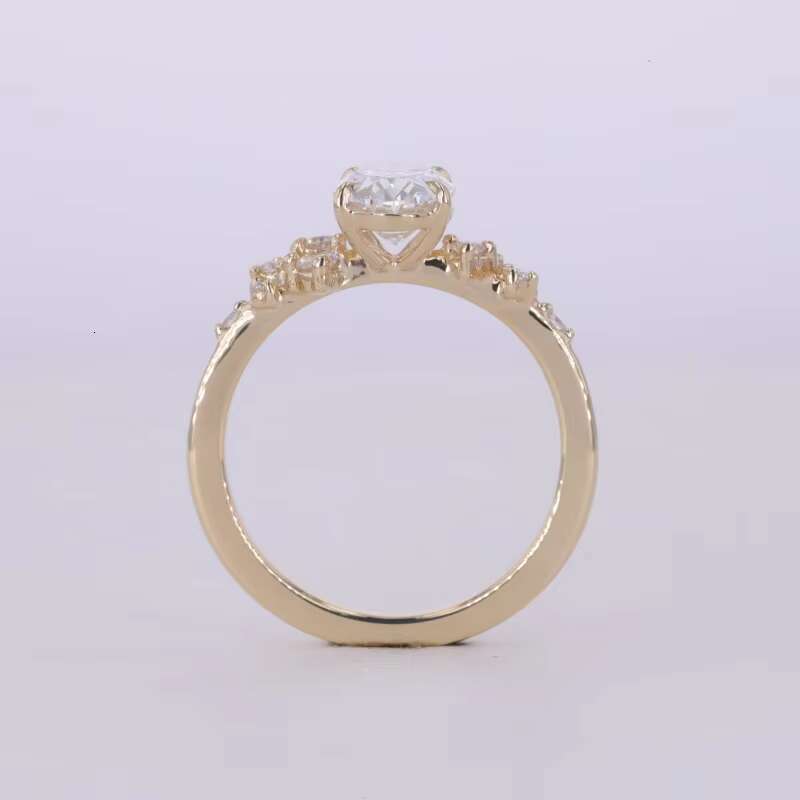 Radiant StarGems Premium White Diamond-Like Moissanite Ring Set with Durable 14KT Gold Base