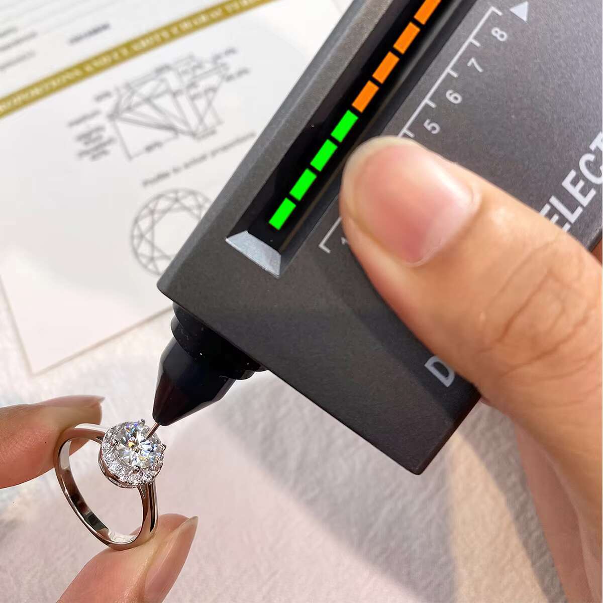 GRA Jewelry Brilliant Round Cut Halo Diamond Moissanite Luxury Ring Solid 925 Sterling Silver 1 2 3Carat for Women Wedding