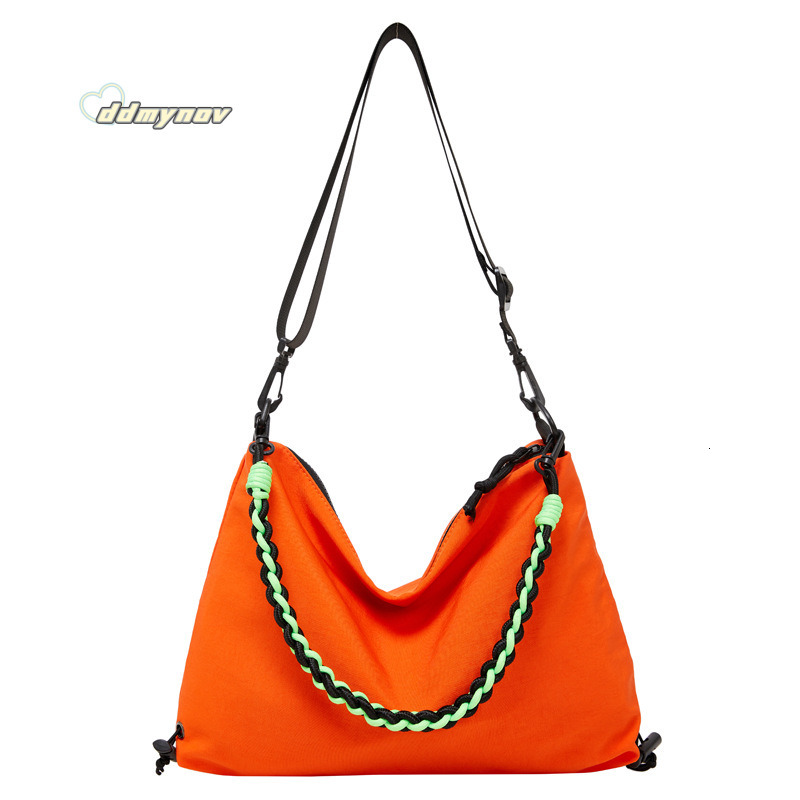 Dopamine Hot Girl Nylon Large Capacity Women Sweet Cool College Class Book Shoulder Crossbody Bag for Girls ddmynov