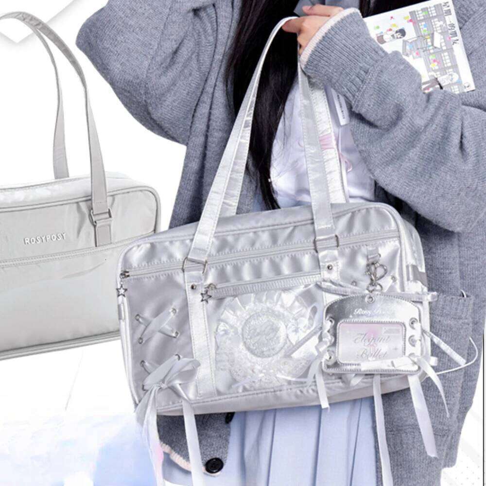 Sweet Cute JK Uniform Shoulder Ita Bag School Bags Lolita Large Capacity Tote Handbags For Women