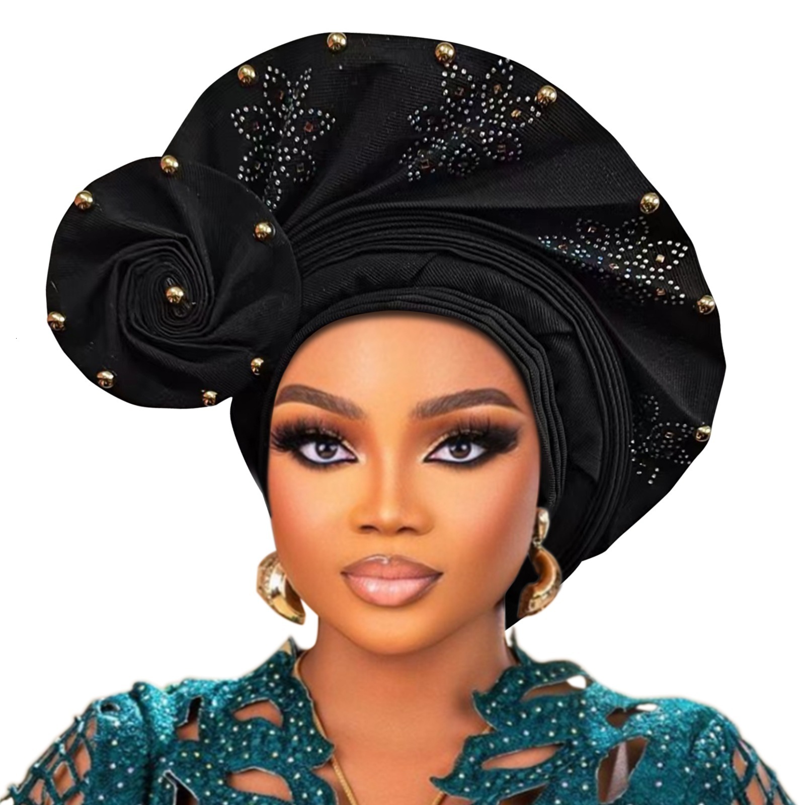 Party Hats latest aso oke auto gele headtie Already Handmade African Cap Nigerian Wedding Gele Women Braid Turbans Ladies head Wraps 7L0981 231026