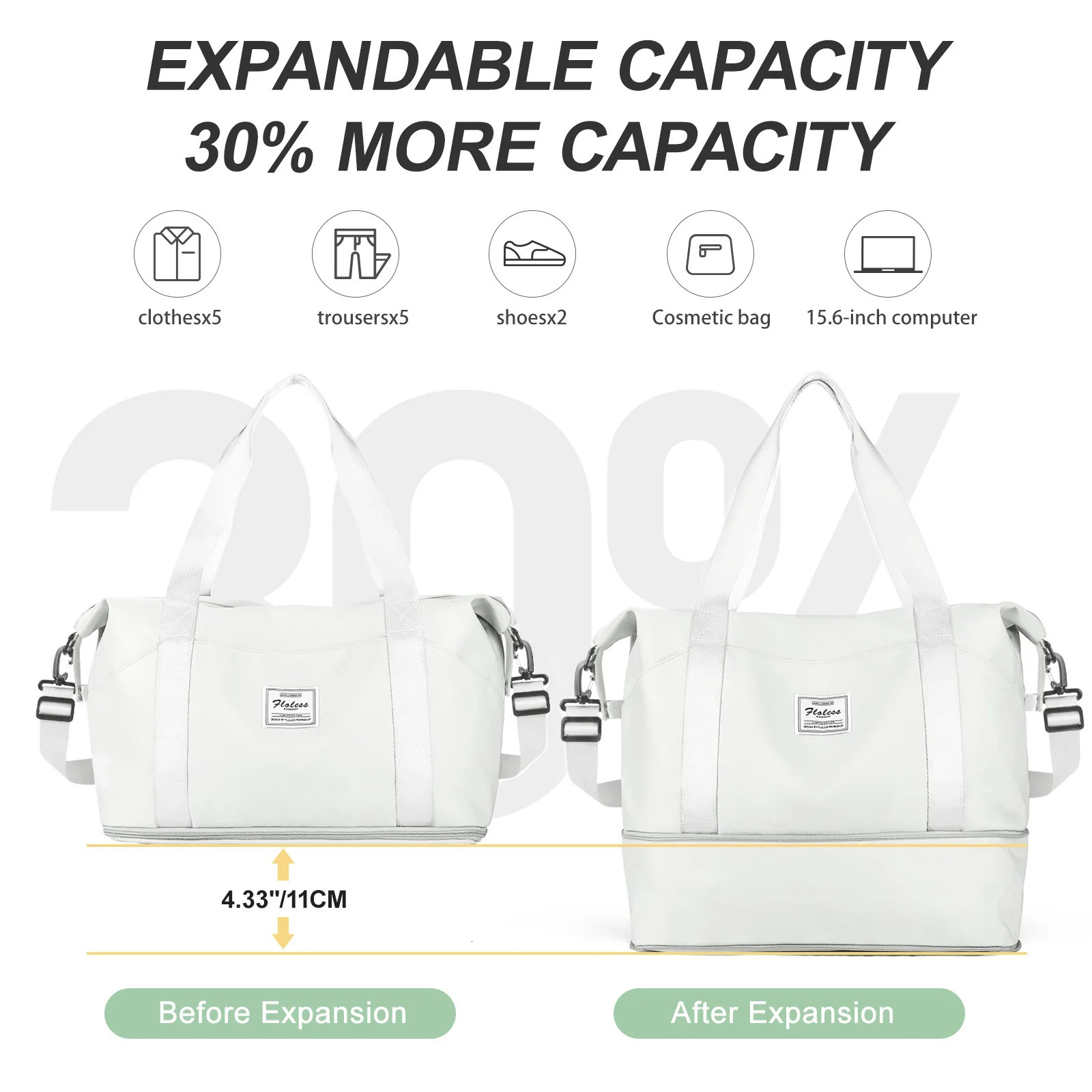 Expandable Travel Duffle Bag for Women Carry On Weekender Overnight Shoulder BagGym Tote Bag Wet Pocket Delivery Hospital Bag 250605