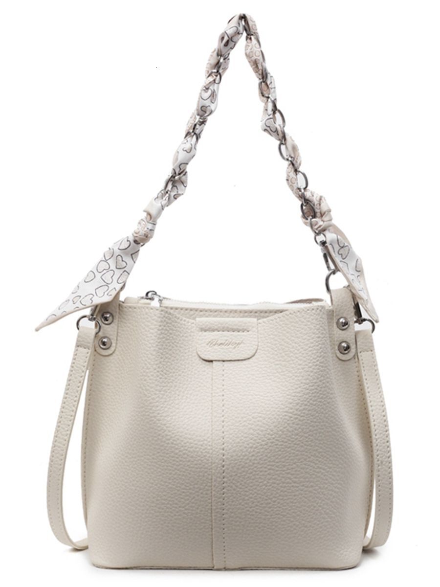 2025 New Spring Summer Women's Bag Fashion Women's Bag New Texture Single Shoulder Crossbody Bag Outdoor Handheld Bucket Bag Chain Bar Desig