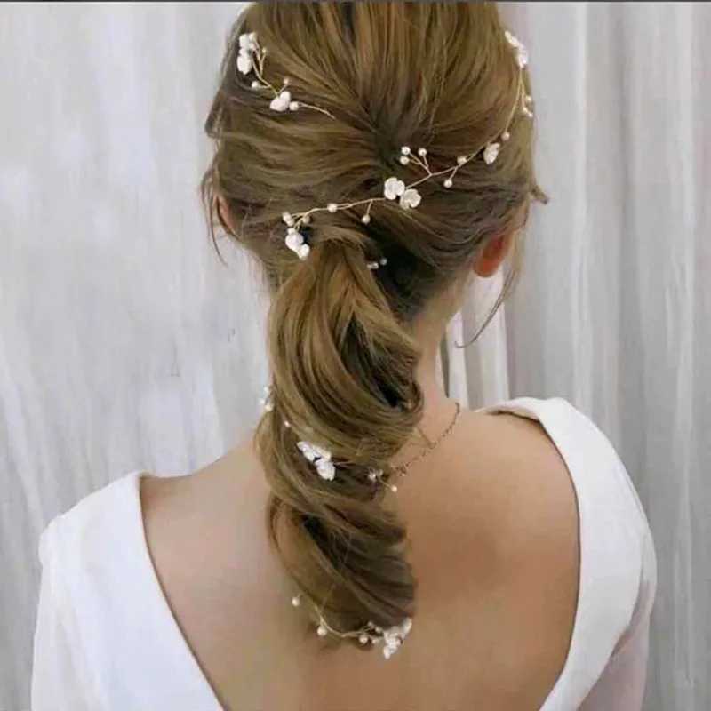 Bridal Pearl Headband Wedding Hair Accessories Rhinestone Crystal Tiara Wedding Headband For Women Bride Headpiece Hair Jewelry Z250605