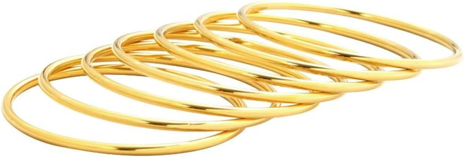 Stainless Steel Glossy Thin Round Bangle Bracelet Set for Women girls Set of 7 7.5inch/8.56inch 250606
