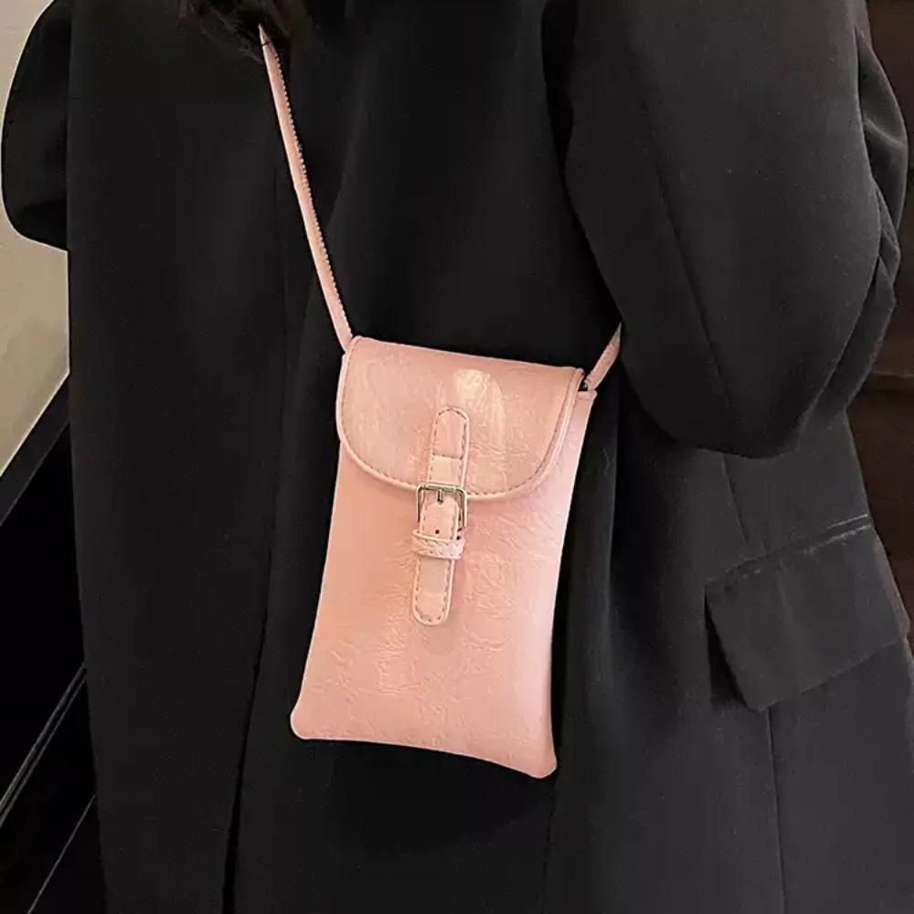 Women Small Buckle Crossbody Bag Korean Solid Texture Daily Commute All-Match Phone One Shoulder Bags High Grade Commute Packs 250605