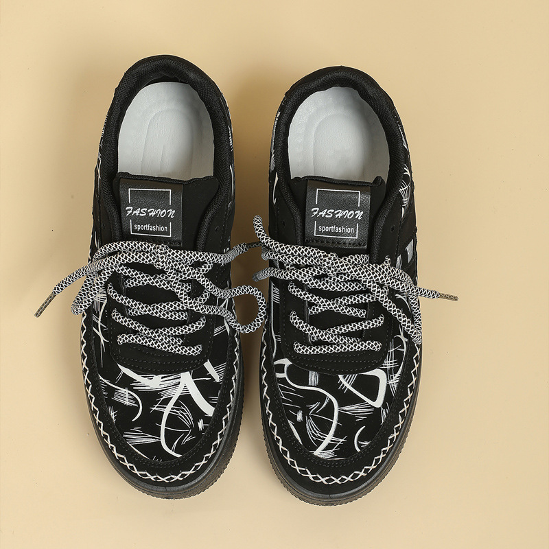 Spring Summer New Thick Black Casual Breathable Versatile Casual Shoes Non Slip Sneakers Students Soft Sole Sports Shoes For Women Ddmysaturn