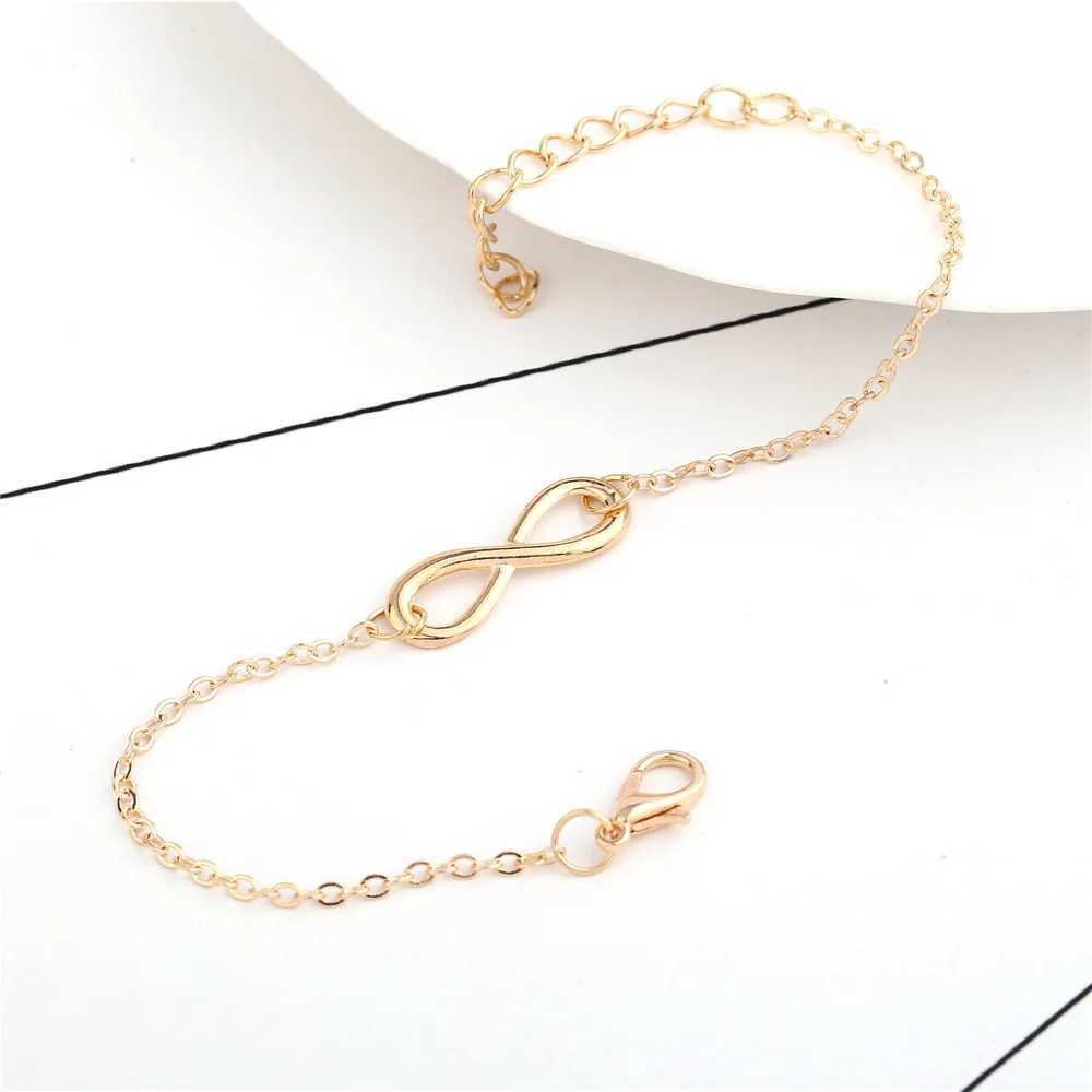 L040 Hot Minimalist Punk Vintage Bijoux Fashion Charm Infinity 8 Bracelets For Women Gift Men Chain Tiny Bangles Cheap Jewelry W250606