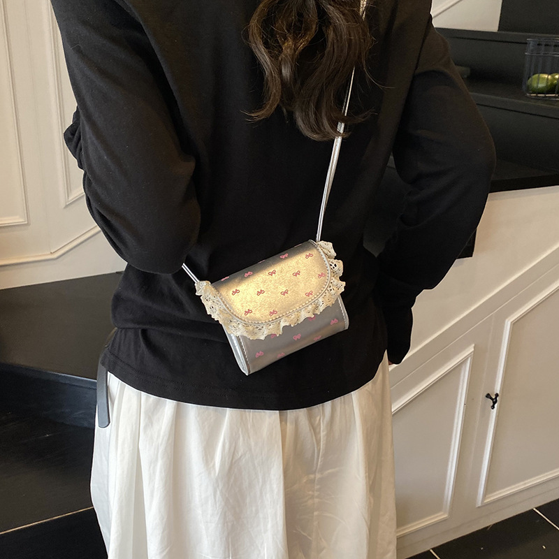 designer Mini Bag for Women Summer Niche Design Small Square Bag Lace Floral Pastoral Style Crossbody Korean Ins Shoul