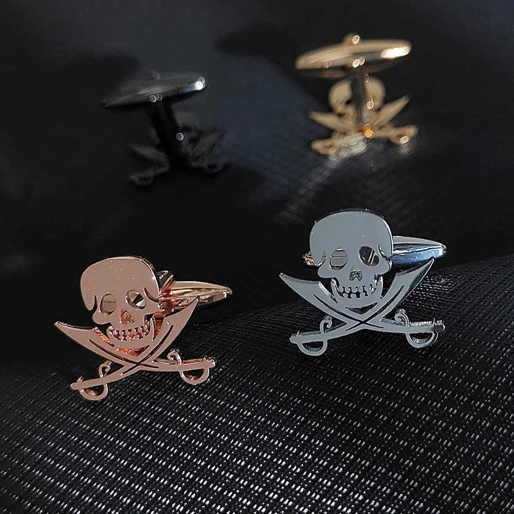 Stainless Steel Skull Cufflinks Mens French Shirt Cuff Links Buttons Gothic Jewelry Accessories Birthday Gifts for Boyfriend W250606