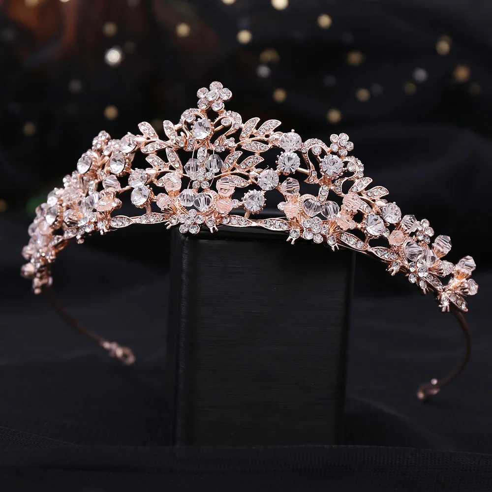 Baroque Luxury Crystal Bridal Tiaras Cubic Zircon Crown Rhinestone Pageant Diadem Headpieces Wedding Hair Accessories Z250605