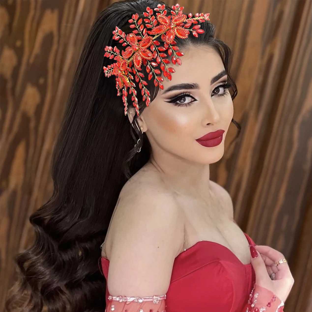 FS012 Yellow Evening Party Ladies Headpiece Bridal Tiara Wedding Headpiece Formal Headband Holiday Party Hair Accessories Gift Z250605