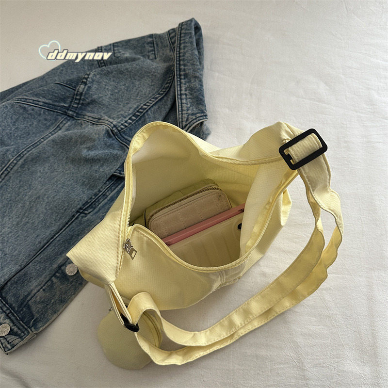 Korean INS Large Capacity Shoulder Women Simple Versatile Dumpling for Girls Students Class Commuting Crossbody Bag ddmynov
