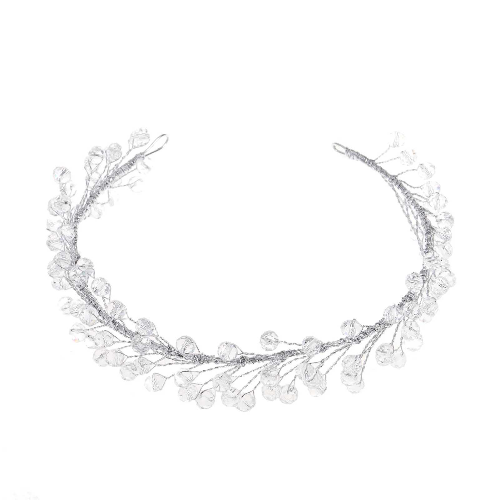 Elegant Crystal Headbands White/Red Beaded Hairbands for Bride Wedding Women Girls Birthday Party Hair Jewelry Accessories Z250605