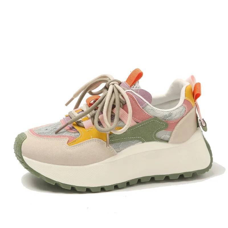 Ddmyoutdoor Sneakers Women S Platform Sports Leisure Lace Up Vulcanize For Outdoor Casual Running Walking Shoes Outdoor Shoes