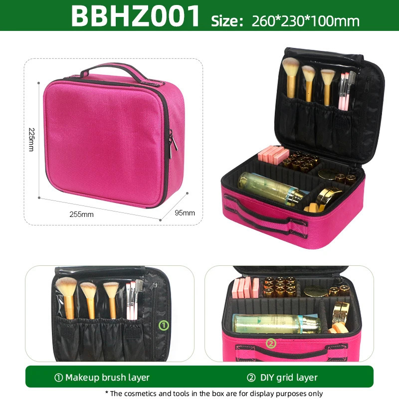 GLADCASE Portable Cosmetic Storage Bag Makeup Beauty Brush Organizer with Adjustable Dividers Travel Washing for artist 250605