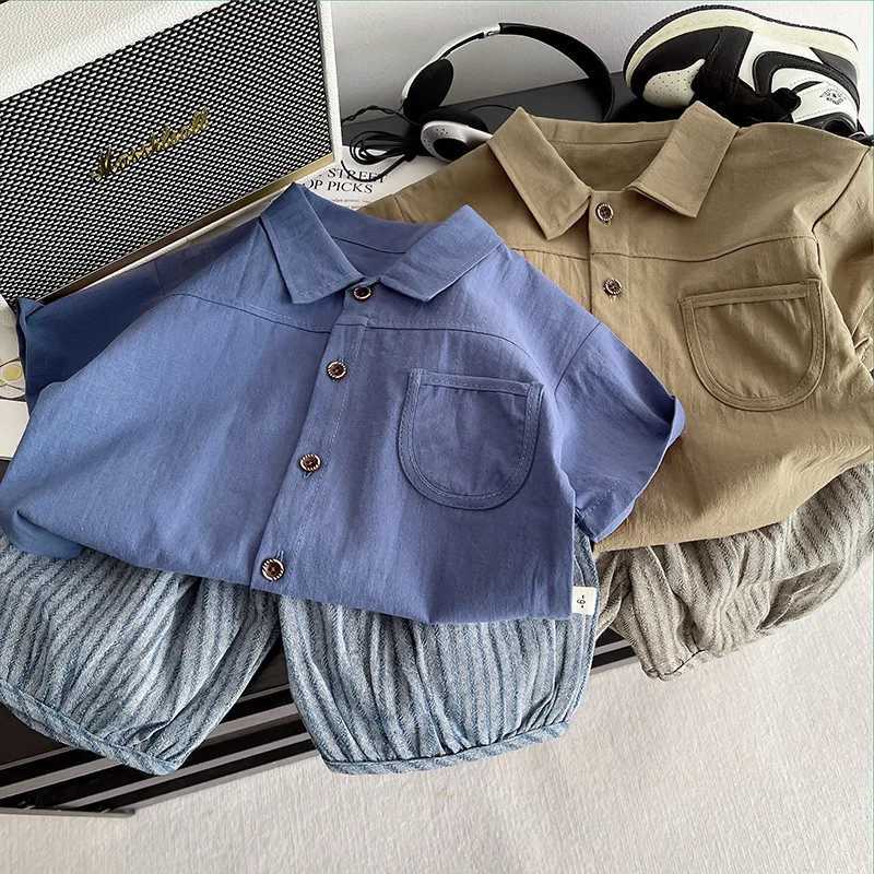 Boys Clothes Sets Summer 2025 Children Fashion Shirts Short Pants 2pcs Casual Suit For Baby Outfits Kids Shorts Tracksuits 4 5Y R250606