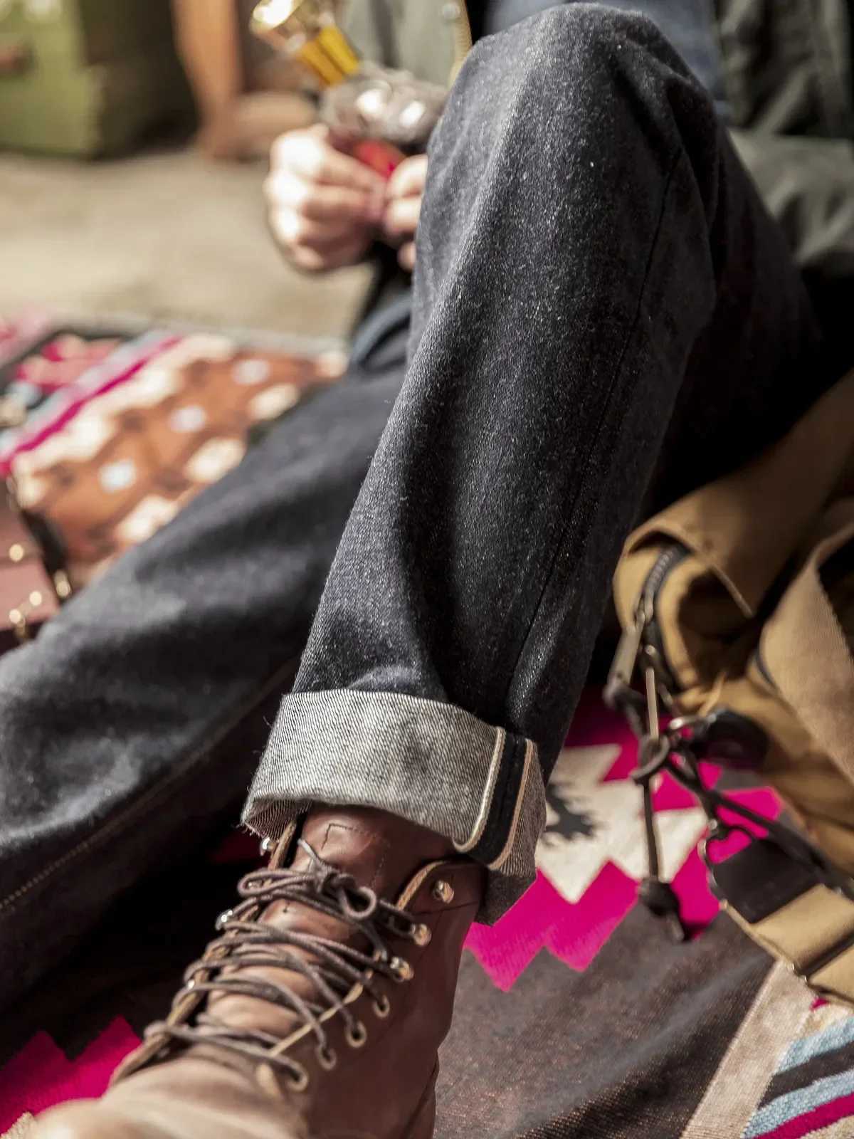 Red Tornado 17oz SD-107 Slim Cut Jeans Selvdege Denim Mens Pants Straight Leg Z250605