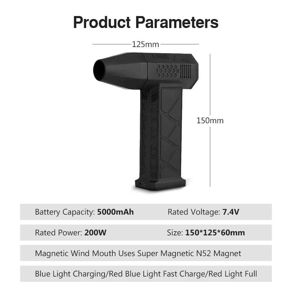 New X3 Violent Blower Mini Turbo Jet Fan Handheld Brushless Motor 130000 RPM Wind Speed 52m/s industrial Duct Fan R250606