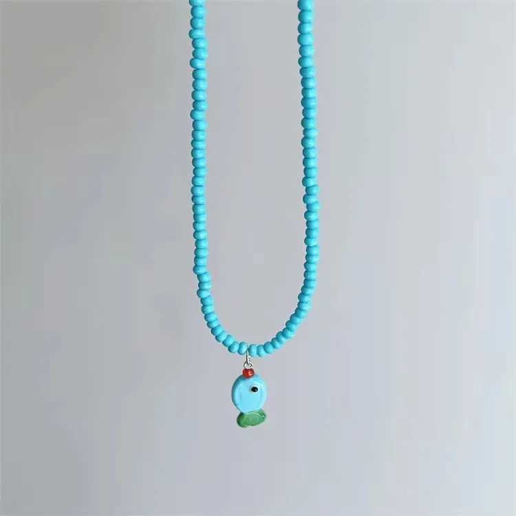 Womens Bohemian Vintage Starfish Necklace with Handmade Fish Tail Beads Ethnic Summer Jewelry Gift Y250605