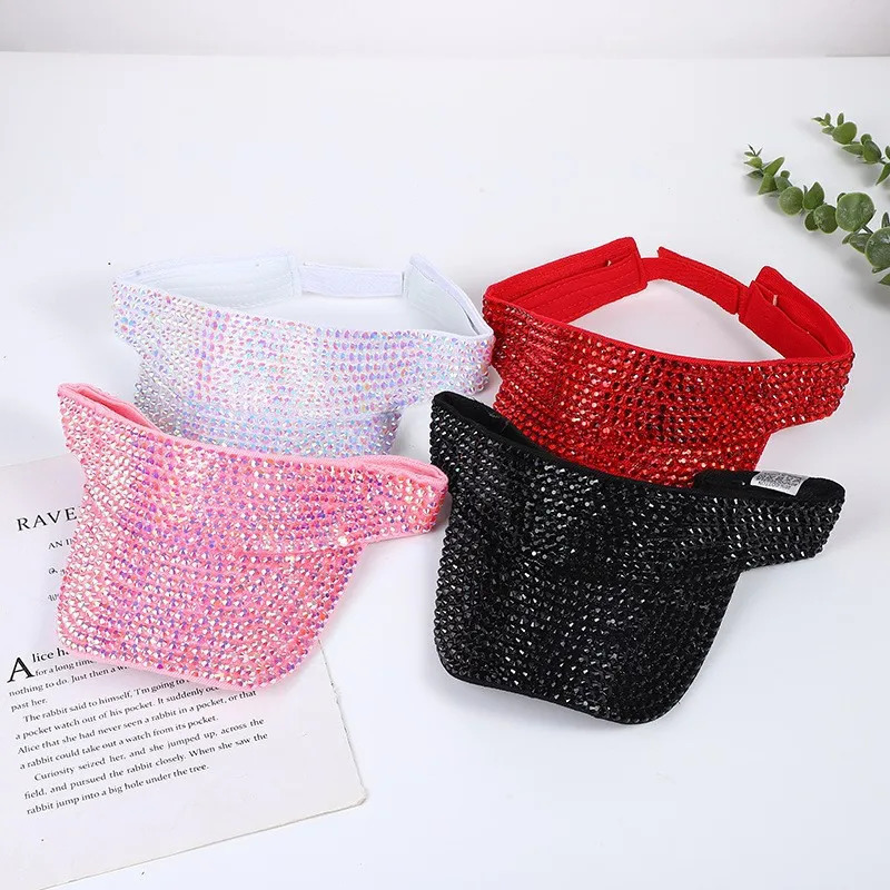 Women Rhinestone Hollow Top Hat Casual Sun Visor Summer Spring Fashion Versatile Diamond-embedded Personalized Baseball Cap 250603