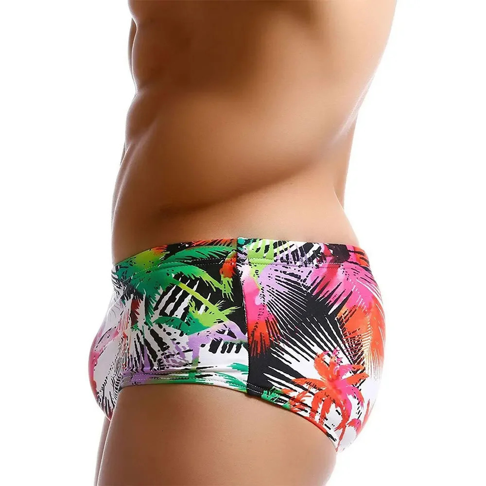 Men Swimwear Palm Multicolor Swimming Trunks Briefs Bikini Board Surf Shorts Boxer Swimsuits Waterproof Beach Sports Underwear 250530