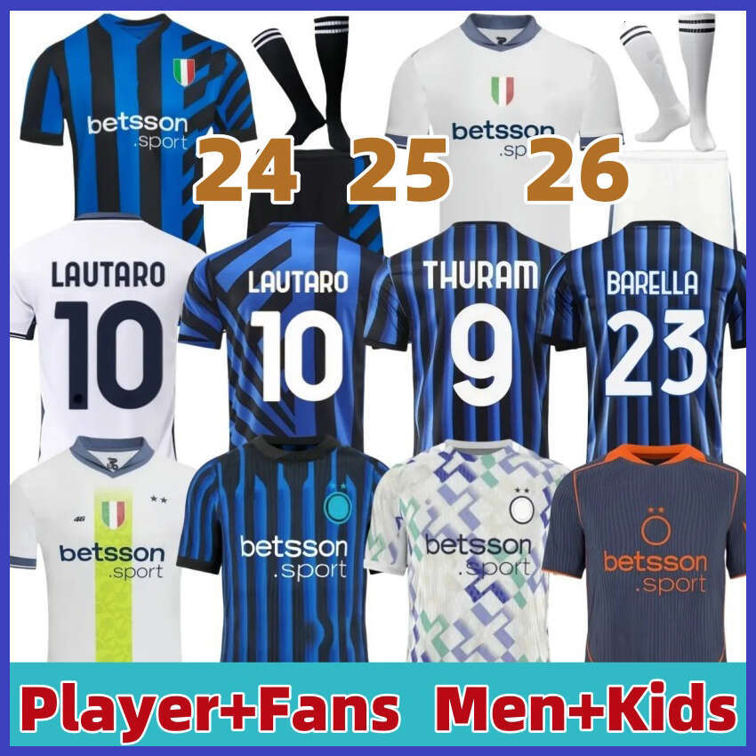 25 26 inter millan Maglia LAUTARO Soccer Jerseys ARNAUTOVIC CALHANOGLU BARELLA FRATTESI INTERS THURAM 25 26 Football Shirt s Rossi Men Kids final