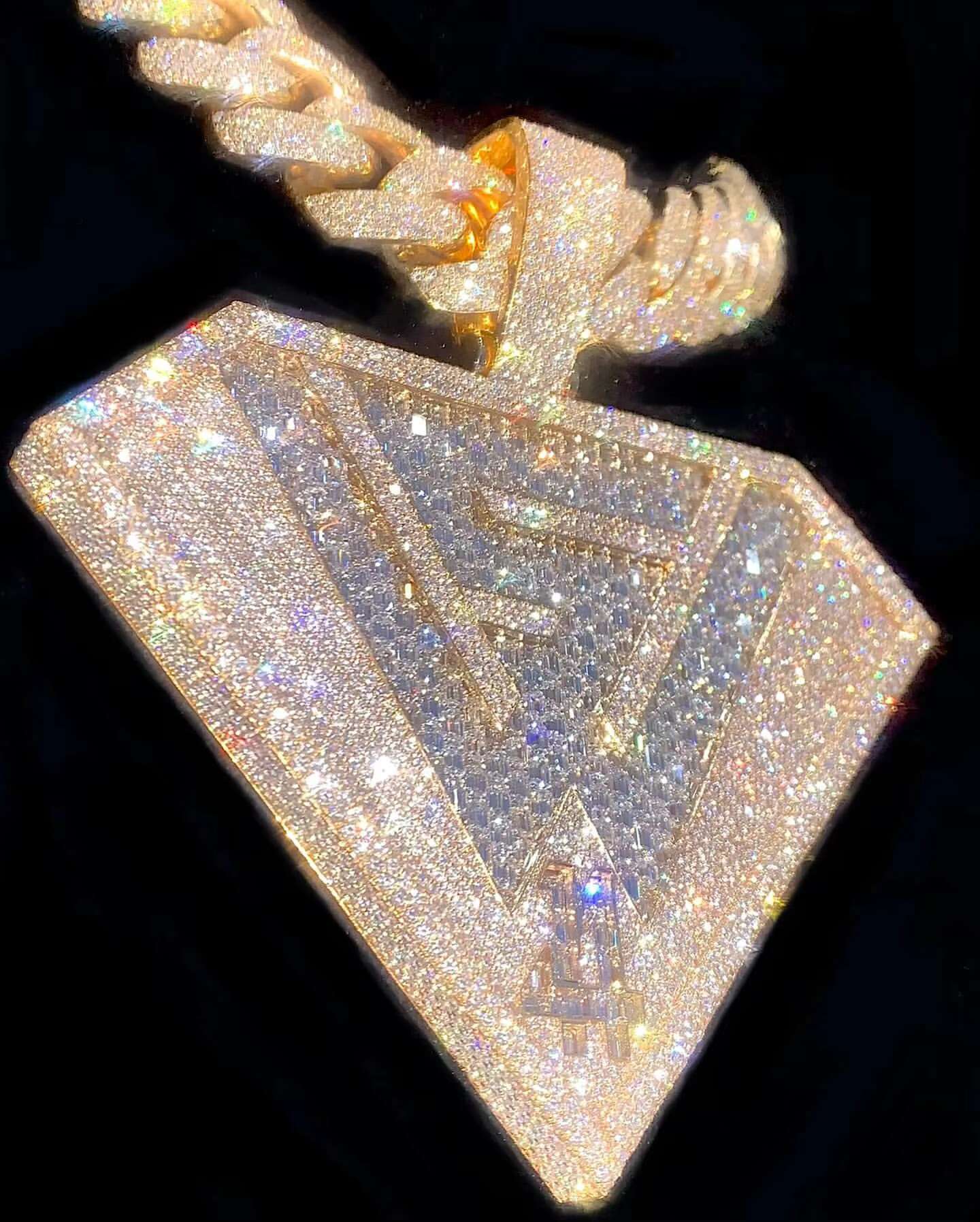 4Ct Round Real Moissanite Customize Disk Letter Pendant 14K Yellow Gold Plated