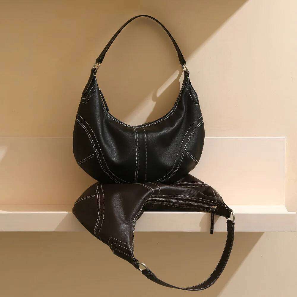 Unveiling The Latest Leather - Large Capacity, Soft Genuine Cowhide Shoulder/ Crossbody Bags In Vintage Charm