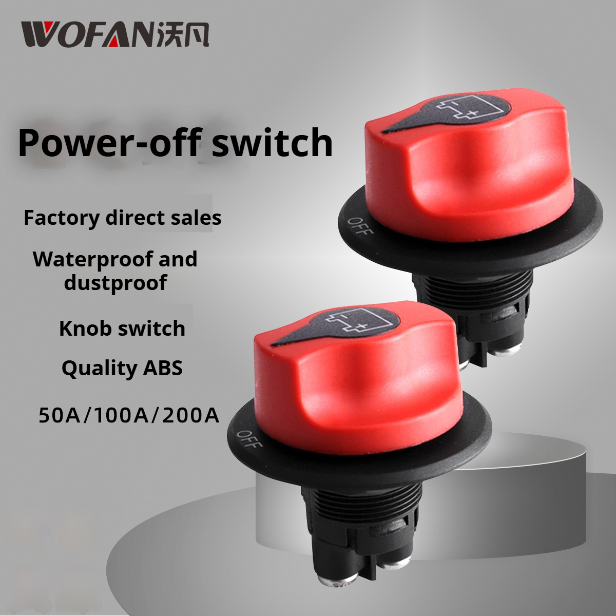 Car Battery Disconnect Two-Pack Yacht DC Push Button Insulated Waterproof Main Power Switch