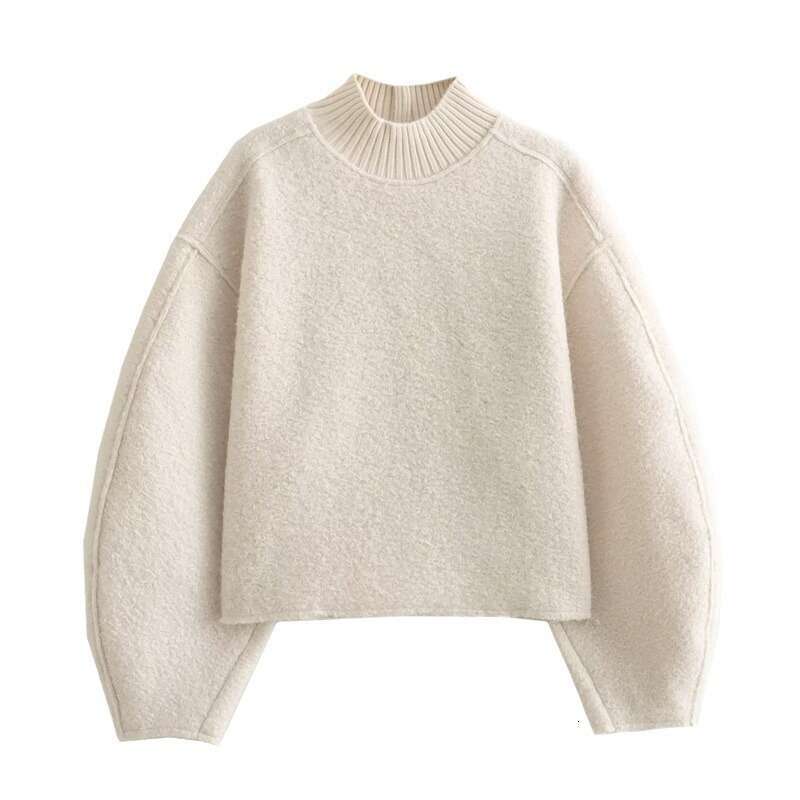 Women's Fashion Autumn Winter New Trendy Versatile Pearl Wool Loose Sweatshirt Short Pullover B5