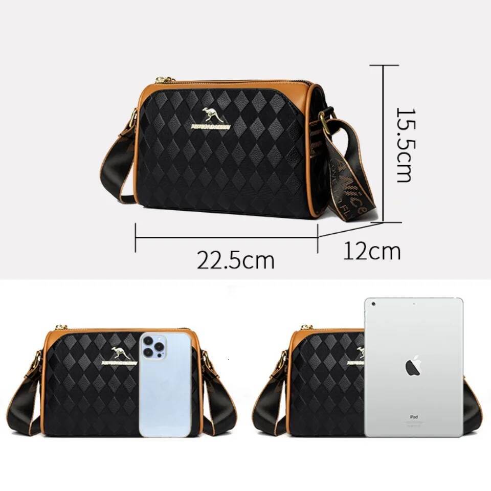 Handbags Designer Crossbody Bags for Women Mother Soft Pu Leather Shoulder Purses Handbag Clutch 3 Layers Sac