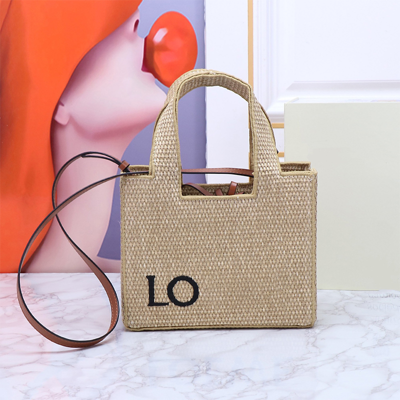 Shoulder Bags Designer Woven horizontal tote hand-held single shoulder diagonally crossing beach large capacity shopping bag