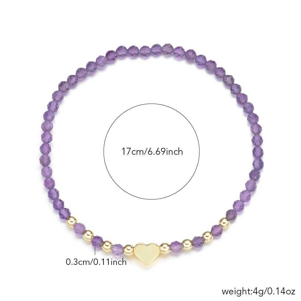 3MM Natural Stone Sunstone Lapis Garnet Moonstone Amethyst Hematite Heat Brass Beads Stretchable Bracelets For Lady Gift W250606