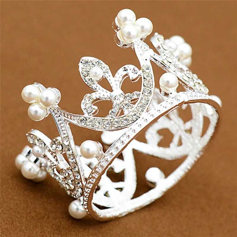 Mini Crown 5.5*3.8 CM Alloy Pearl Small Headdress Wedding Bridal Crown Jewelry Pearl Queen Princess Crown Crystal Hair Accessory Z250605