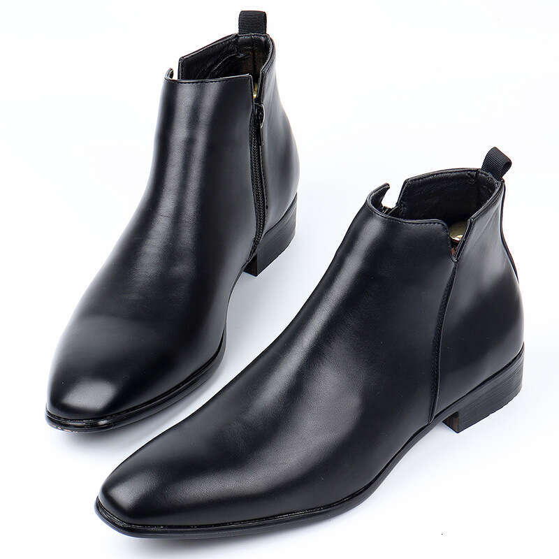 Chelsea Small Square Toe Shoes Versatile Fashion Men's Short Ankle Boots