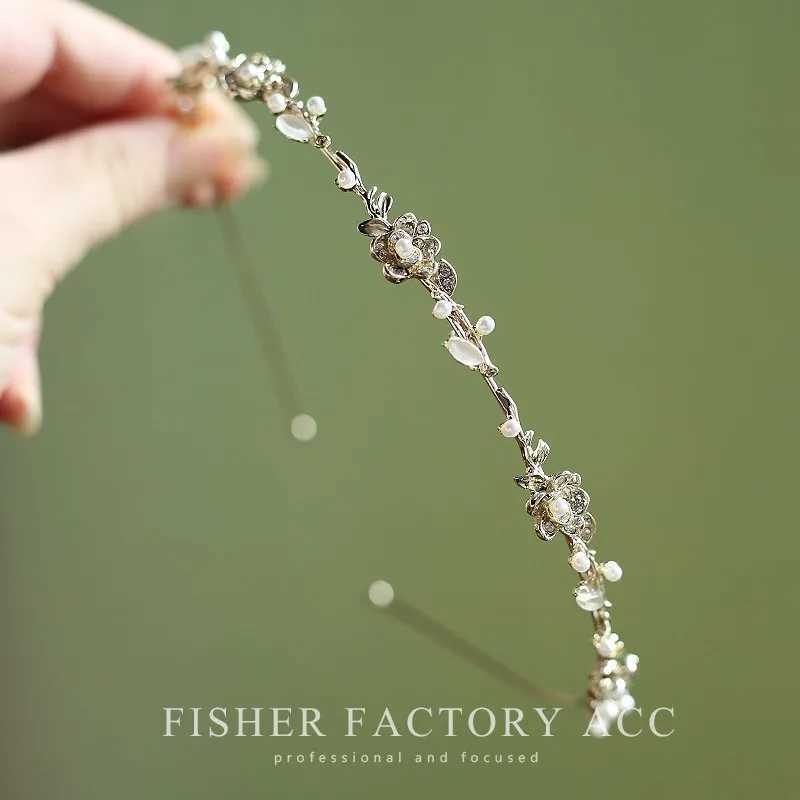 2023 Exquisite Elegant Pearl Rhinestone Flower Hairbands Headband Women Girls Hair Hoop Band Accessories Headdress Headwear Z250605