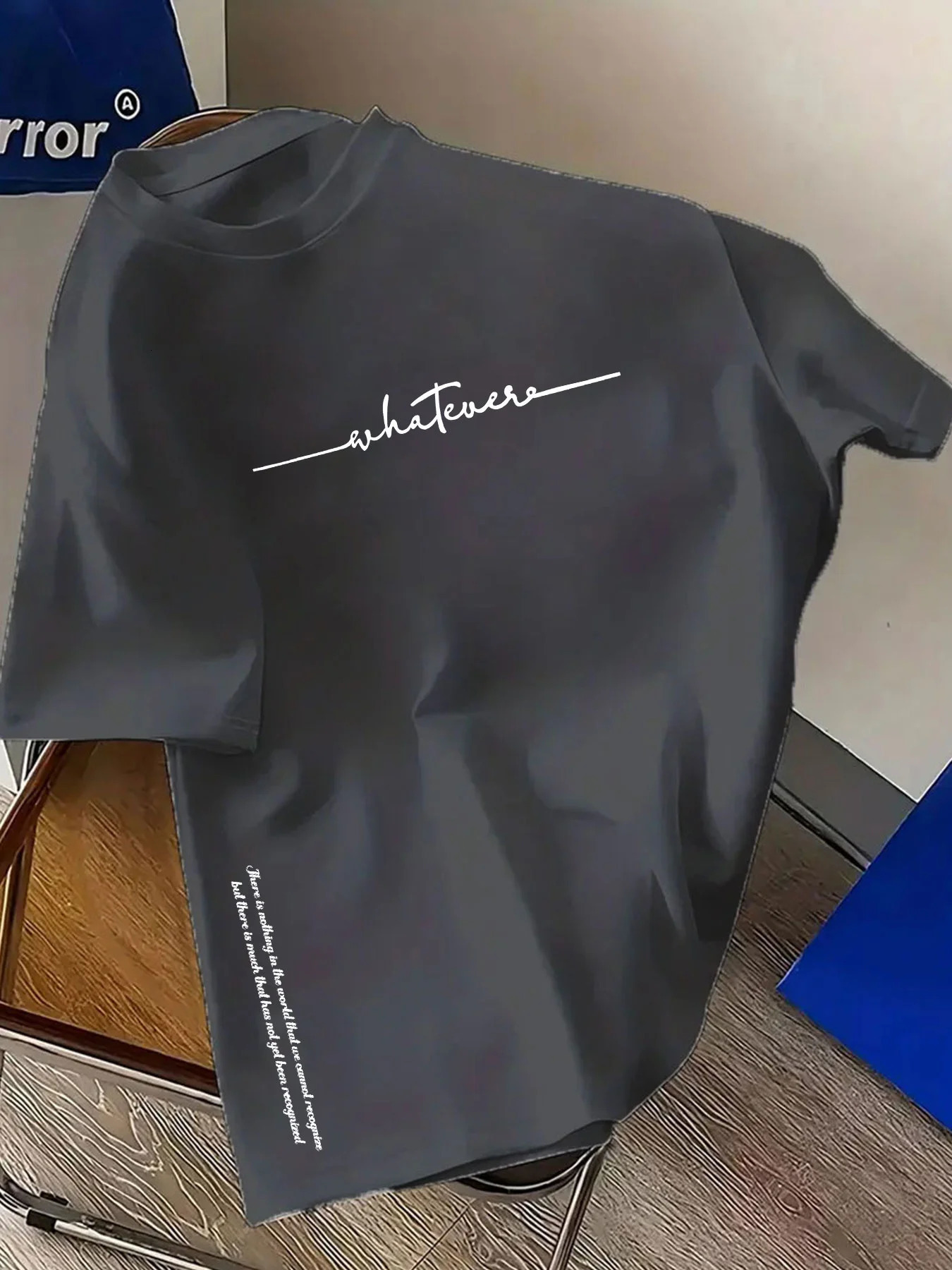 Mens Summer 100% Cotton Fashionable Casual Sports Loose Plus Size Simple Letter Printed Round Neck Short Sleeve T-shirt Top 250530