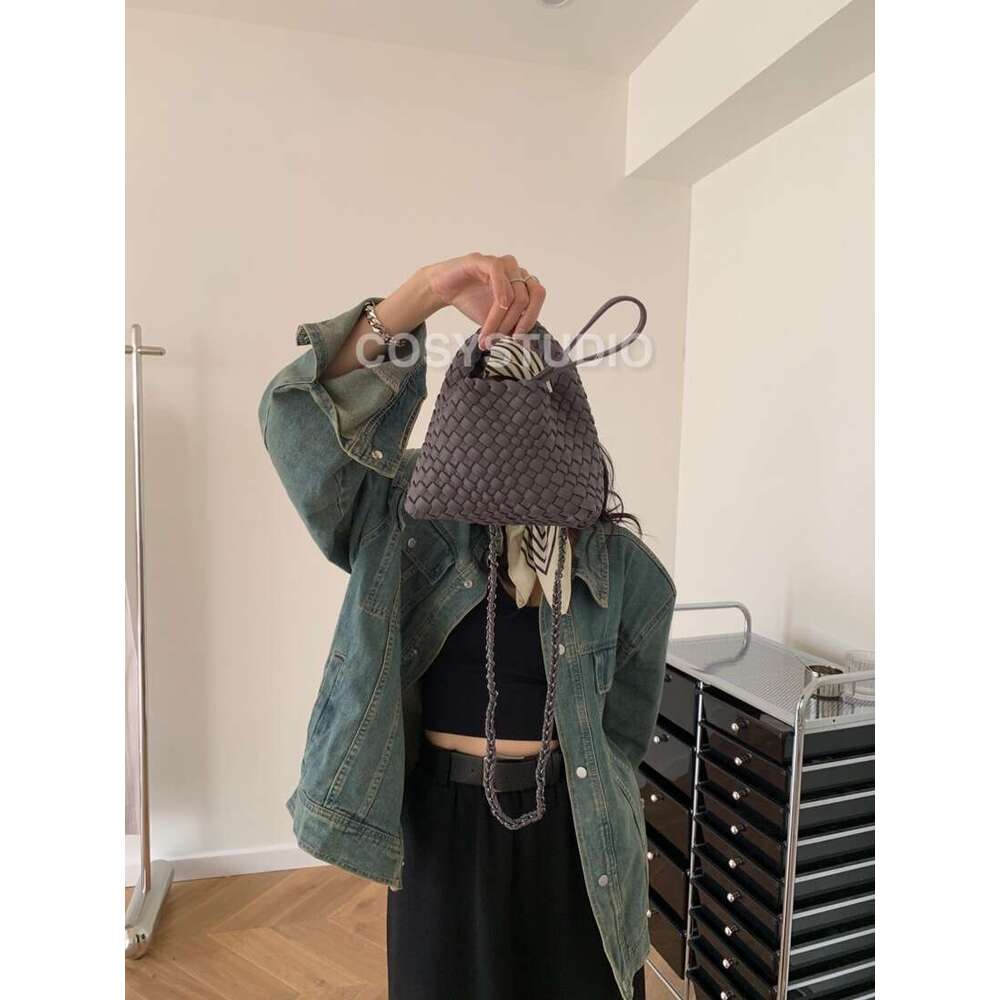 Nylon Fabric Niche Design Handwoven Mini Tote High end Basket Chain Crossbody Bag